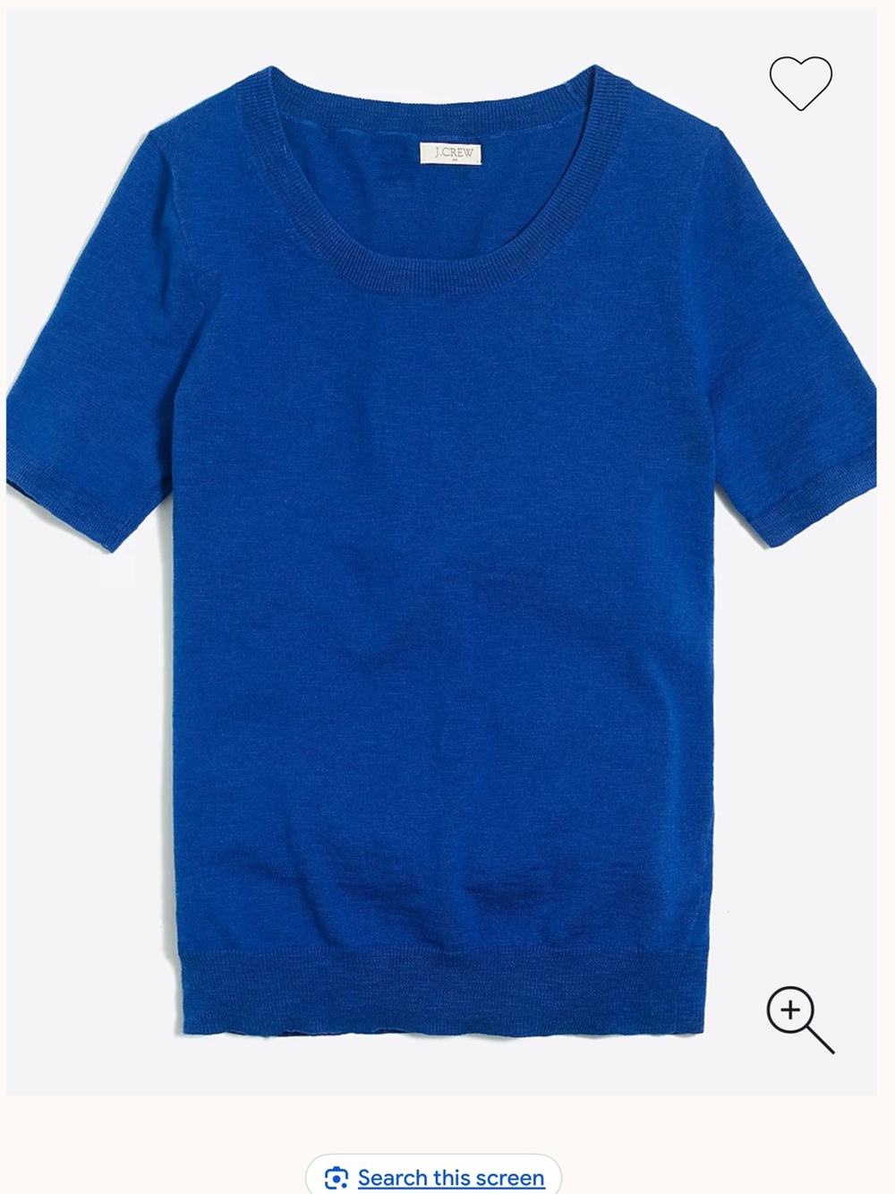 NWT J. Crew Short Sleeve Crewneck Sweater — Cobalt Blue XL